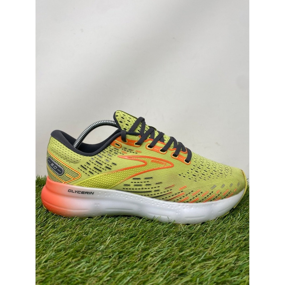 Brooks Glycerin 20 Shoes Men's 8.5 Yellow Running Athletic Comfortable Sneakers